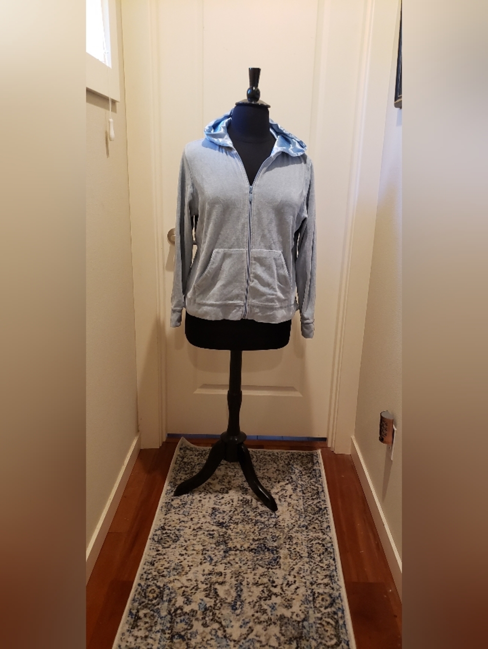 Cherokee light blue velour hoodie